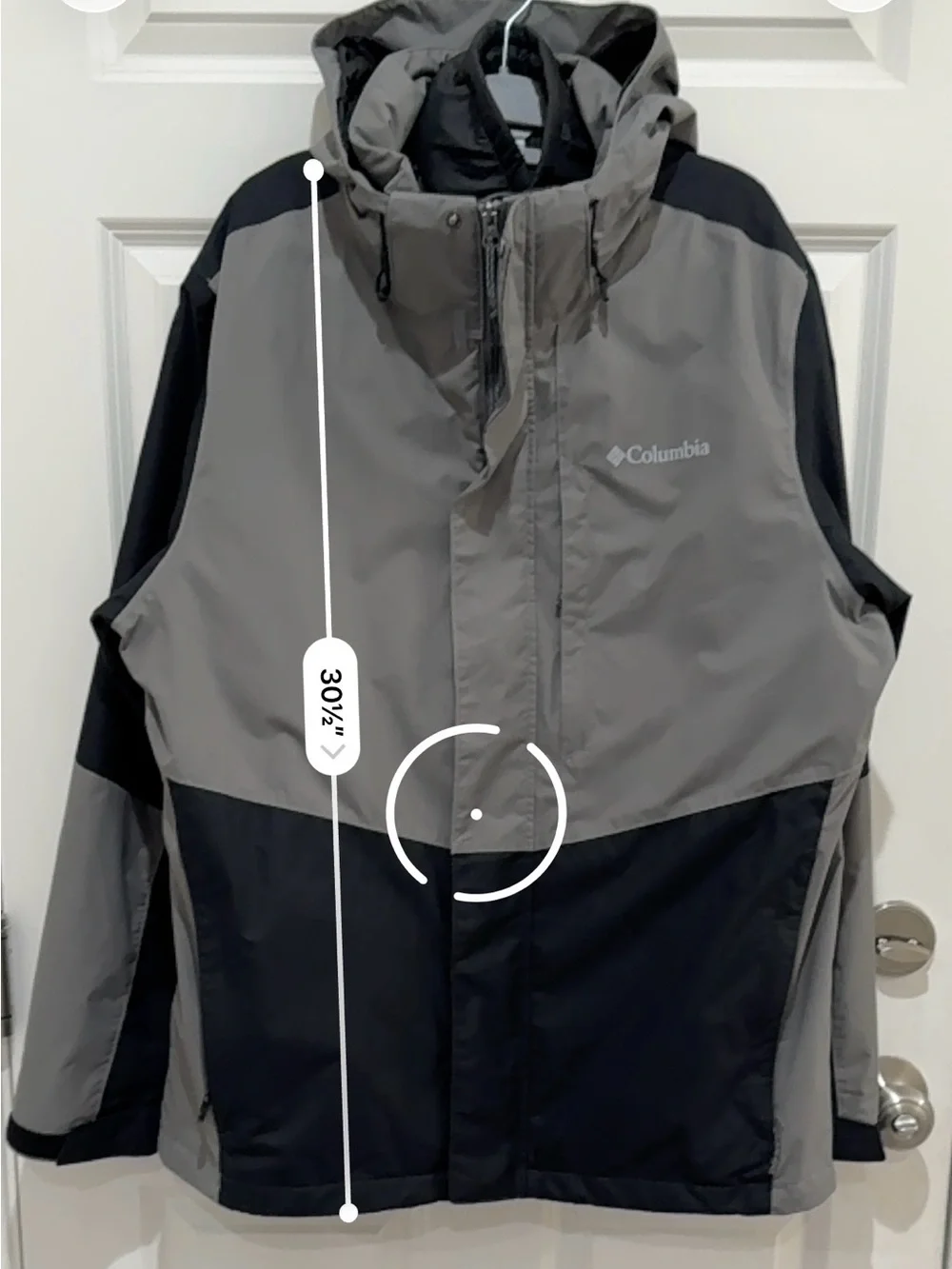 Columbia Men’s Gray/Black Waterproof Insulated Hooded Jacket Coat Omni-Tech Sz L